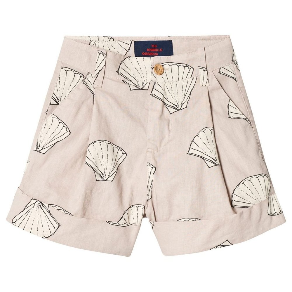 The Animals Observatory Beige Shells Monkey Kids Bermuda Shorts